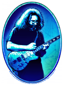 Jerry Garcia Sticker- Jerry playing the wolf guitar in 1978.